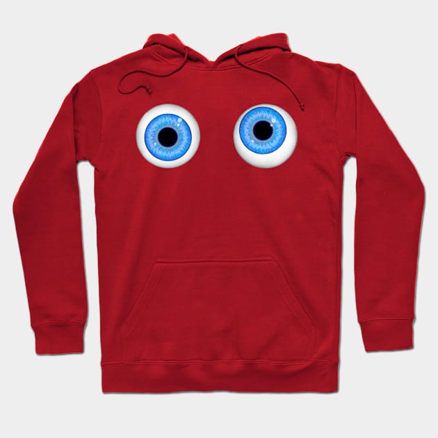 My eyes are up here - Blue Hoodie by Vivid Chaos